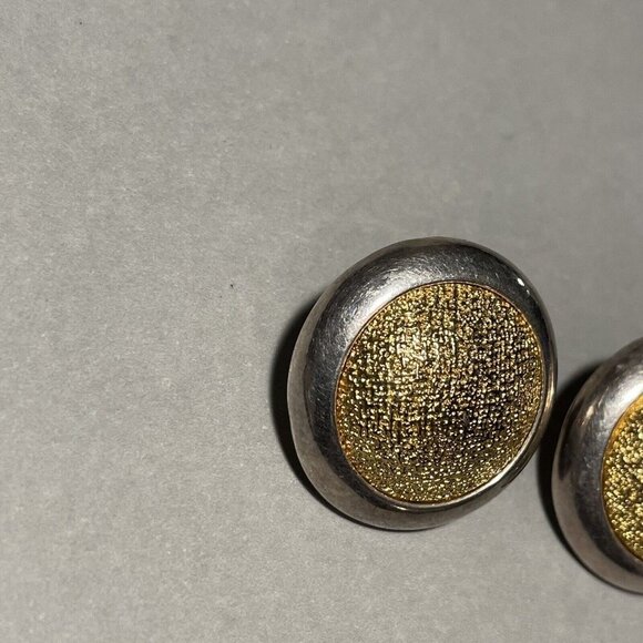 Vintage Signed DARLENE Gold/Silver Tone  Earrings Circular - Picture 3 of 6